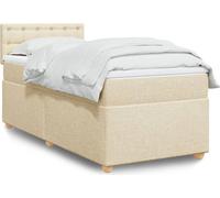 Best Möbel Cadre de lit avec sommier à lattes - Lit Boxspring avec matelas Crème 80x200 cm Tissu - Lits Classiques Cloris Neu5499321 5parcel