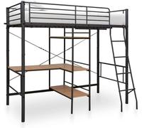 Best Möbel Cadre de lit avec sommier à lattes - Lit superposé avec cadre de table Gris Métal 90x200 cm - Lits classiques Cloris Neu2410201 3parcel