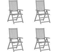 Best Möbel Chaises de jardin réglables 4 pcs. Gris Acacia massif - Chaises de jardin CL5273259 2parcel