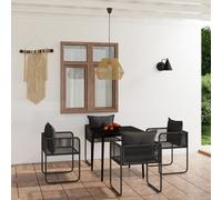 Best Möbel Ensemble de meubles de jardin Balcon Ensemble de 5 pièces de salon de jardin noir - Ensemble de meubles de jardin Cloris Neu7144642 2parcel