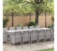 Best Möbel Ensemble de meubles de jardin Balcon Ensemble de meubles de jardin Salle à manger 15 pcs Gris clair Polt rotin - Garnitures de jardin Cloris Neu3189135 6parcel