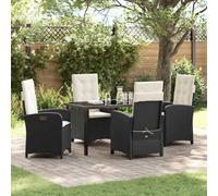 Best Möbel Ensemble de meubles de jardin Balcon Ensemble de meubles de jardin Salle à manger 5 pcs noir Poly-Rattan - Garniture de jardin Cloris Nouveau7098609 3parcel