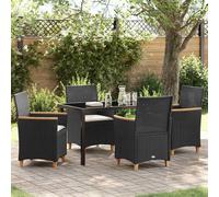 Best Möbel Ensemble de meubles de jardin Balcon Ensemble de meubles de jardin Salle à manger 5 pcs noir Poly-Rattan - Garniture de jardin CL8918113 3parcel