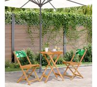 Best Möbel Ensemble de meubles de jardin Ensemble de meubles de balcon 3-pièces Bistro Motif de feuilles Tissu et bois massif - Garnitures de jardin CL8353481 2parcel