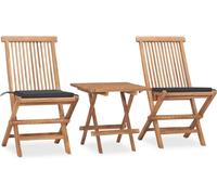 Best Möbel Ensemble de meubles de jardin Ensemble de meubles de balcon 3 pièces Salon de jardin avec coussins Pliable Bois massif Teck - Garnitures de meubles de jardin CL6546646 2parcel