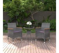 Best Möbel Ensemble de meubles de jardin Ensemble de meubles de balcon 3 pièces Salon de jardin Poly rotin Gris - Garnitures de jardin CL6610288 2parcel