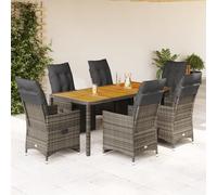 Best Möbel Ensemble de meubles de jardin Ensemble de meubles de balcon 7-pièces Set de jardin Bistro avec coussins Gris Poly Rattan - Garnitures de jardin CL6798936 4parcel