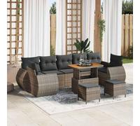 Best Möbel Ensemble de meubles de jardin Ensemble de meubles de balcon Ensemble de canapés de jardin 10 pcs Gris Poly-Rotin - Garnitures de jardin CL8879964 4parcel