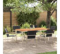 Best Möbel Ensemble de meubles de jardin Ensemble de meubles de balcon Ensemble de jardin à manger 7 pcs Bois d'acacia massif - Garnitures de jardin CL7855761 3parcel