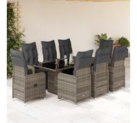Best Möbel Ensemble de meubles de jardin Set de meubles de balcon 9 pièces Set de bistrot de jardin avec coussins Gris Poly Rattan - Garnitures de jardin CL3051991 5parcel