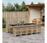 Best Möbel Gartenmöbel Set Balkonmöbel-Set 11-pièces Garten-Essgruppe mit Kissen Grau Poly Rattan - Garniture de jardin Cloris Neu7833151 5parcel