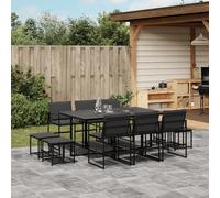Best Möbel Gartenmöbel Set Balkonmöbel-Set 11-pièces Garten-Essgruppe mit Kissen Schwarz Textilene - Ensemble de meubles de jardin CL1652565 4parcel