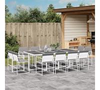 Best Möbel Gartenmöbel Set Balkonmöbel-Set 13-pièces Garten-Essgruppe mit Kissen Weiß Textilene - Garnitures de meubles de jardin CL7465854 5parcel