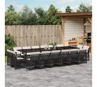 Best Möbel Gartenmöbel Set Balkonmöbel-Set 17-pièces Garten-Essgruppe mit Kissen Schwarz Poly Rattan - Ensemble de meubles de jardin CL6759210 7parcel