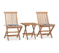 Best Möbel Gartenmöbel Set Balkonmöbel-Set 3-pièces Garten-Essgruppe mit Kissen Klappbar Massivholz Teak - Garnitures de meubles de jardin CL8498385 2parcel