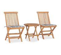 Best Möbel Gartenmöbel Set Balkonmöbel-Set 3-pièces Garten-Essgruppe mit Kissen Klappbar Massivholz Teak - Garnitures de meubles de jardin CL2456380 2parcel