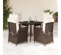 Best Möbel Gartenmöbel Set Balkonmöbel-Set 5-pièces Garten-Essgruppe mit Kissen Braun Poly Rattan - Garniture de jardin CL9162652 3parcel