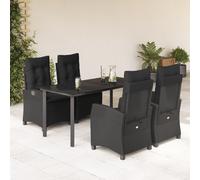 Best Möbel Gartenmöbel Set Balkonmöbel-Set 5-pièces Garten-Essgruppe mit Kissen Schwarz Poly Rattan - Garniture de jardin CL1983435 3parcel
