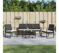 Best Möbel Gartenmöbel Set Balkonmöbel-Set 5-pièces Garten-Essgruppe mit Kissen Schwarz PP-Rattan - Ensemble de meubles de jardin Cloris Neu7712240 1parcel