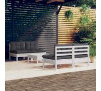 Best Möbel Gartenmöbel Set Balkonmöbel Set 5-pièces Garten-Lounge-Set mit Anthrazit Kissen Kiefernholz - Garnitures de jardin CL1732169 3parcel