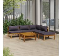 Best Möbel Gartenmöbel Set Balkonmöbel-Set 6-pièces Garten-Lounge-Set mit Auflage Massivholz Akazie - Garnitures de meubles de jardin CL9817966 3parcel