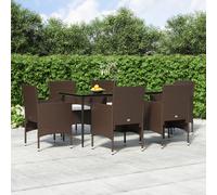 Best Möbel Gartenmöbel Set Balkonmöbel-Set 7-pièces Garten-Essgruppe mit Kissen Braun und Schwarz - Garnitures de meubles de jardin CL9314533 3parcel