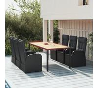 Best Möbel Gartenmöbel Set Balkonmöbel-Set 7-pièces Garten-Essgruppe mit Kissen Schwarz Poly Rattan - Ensemble de meubles de jardin CL9796174 4parcel
