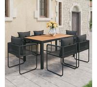 Best Möbel Gartenmöbel Set Balkonmöbel-Set 7-pièces Garten-Essgruppe PVC Rattan Schwarz und Braun - Ensemble de meubles de jardin CL5600962 2parcel