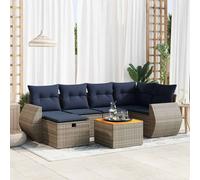 Best Möbel Gartenmöbel Set Balkonmöbel-Set 7-pièces Garten-Sofagarnitur mit Kissen Grau Poly Rattan - Garniture de jardin CL8255600 6parcel