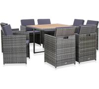 Best Möbel Gartenmöbel Set Balkonmöbel-Set 9-pièces Garten-Essgruppe mit Auflagen Poly Rattan Anthrazit - Ensemble de meubles de jardin CL5182912 4parcel