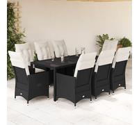 Best Möbel Gartenmöbel Set Balkonmöbel-Set 9-pièces Garten-Essgruppe mit Kissen Schwarz Poly Rattan - Ensemble de meubles de jardin CL6597548 5parcel