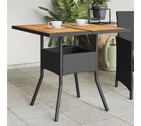 Best Möbel Table de jardin avec plateau en bois Noir 80x80x75 cm Poly Rotin - Tables de jardin CL7977553 1parcel