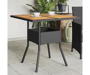 Best Möbel Table de jardin avec plateau en bois Noir 80x80x75 cm Poly Rotin - Tables de jardin CL7977553 1parcel