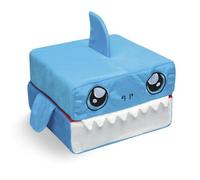 Best of Toys Pillow Cube - Requin Bleu - MYBO TV | Oreiller Enfant 2 en 1 Peluche Transformable | Mémoire de Forme Ergonomique | Léger & Nomade | Housse Lavable | Sommeil Amélioré