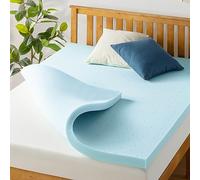 Best Price Mattress Surmatelas en Mousse à mémoire de Forme 2,5 cm, Mousse Gel, Bleu, Full