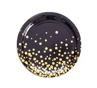 Best products - 10 Assiettes Carton CONFETTIS Or 22.5CM Noir