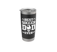 Best Soccer Football Dad Ever Skull Funny Fathers Day Gobelet isotherme en acier inoxydable double paroi