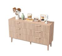 BestAlice Commode à 6 tiroirs pour chambre à coucher, commode en bois moderne à biseaux, organisateur de commode, table de chevet, armoire de rangement pour chambre à coucher, couloir, entrée (Bois)