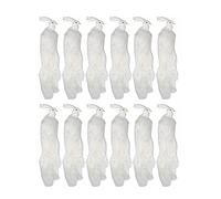 BestAlice Lot de 12 décorations de Noël en forme de paon blanc, 22 cm de long, plumes de paon, ornement à paillettes, décoration de sapin de Noël
