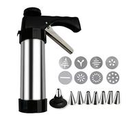 BestAlice Spritz Kit de presse à biscuits pour la pâtisserie, ensemble de presse à biscuits avec 8 disques à biscuits et 8 douilles, machine à biscuits et décoration
