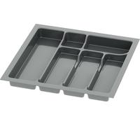 Bestekbak Divio pour tiroirs 50 cm | largeur 43 cm x profondeur 43 cm | à couper sur mesure | avec 6 compartiments | couleur : anthracite | système de rangement des couverts