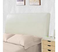 Bestenrose Housse de tête de lit imperméable en cuir PU tout-inclus élastique Protection de tête de lit pour tête de lit King Double complète Protecteur de tête de lit (Beige, 200cm / pour tête de lit
