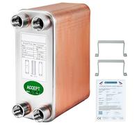 BestEquip Echangeur Thermique Echangeur De Chaleur Thermique à 60 Plaques pour le refroidissement d'huile industrielle/les évaporateurs de réfrigérant/les condenseurs