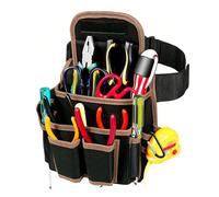 Bestevery Kit Porte-Outils Professionnel, Sacoche Ceinture pour Petits Outils, Ceinture Porte-Outils pour Menuisier,pour Ouvriers du Bâtiment（Marron）