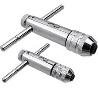 Bestgle 2Pcs T Poignée Porte-outils avec poignée coulissante pour taraud, Porte taraud réversible à cliquet M3-M8 / M5-M12