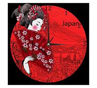BestIdeas Horloge murale japonaise silencieuse à quartz pour femme, fonctionne à piles, décoration d'intérieur pour chambre à coucher, salon, cuisine, bureau