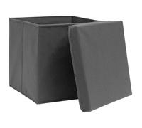 BESTLIFE Boîtes de rangement avec couvercles 4 pcs 28x28x28 cm Gris,avec manuel de montage（76537811）VIDAXL