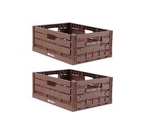 Bestlivings Boîte Pliable 40x30x16,3cm 16L - Lot de 2 Plastique | Caisse pliable en plastique robuste, panier - pliable & empilable - idéal pour cuisine, cave, courses & déplacements