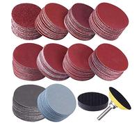 Bestlymood 200 PièCes SéRies 50Mm 2 Pouces Disque de Pon？Age 80-3000 Papier Abrasif avec 1 Pouce Plaque de Tampon pour Polissage Abrasif + 1/4 Pouce Queue pour Outil Rotatif