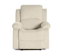 Bestmobilier Armand - Fauteuil Relax électrique releveur en Velours côtelé, Beige, Dossier inclinable, Repose-Pieds relevable, Confort Moelleux, Style élégant pour Salon Moderne